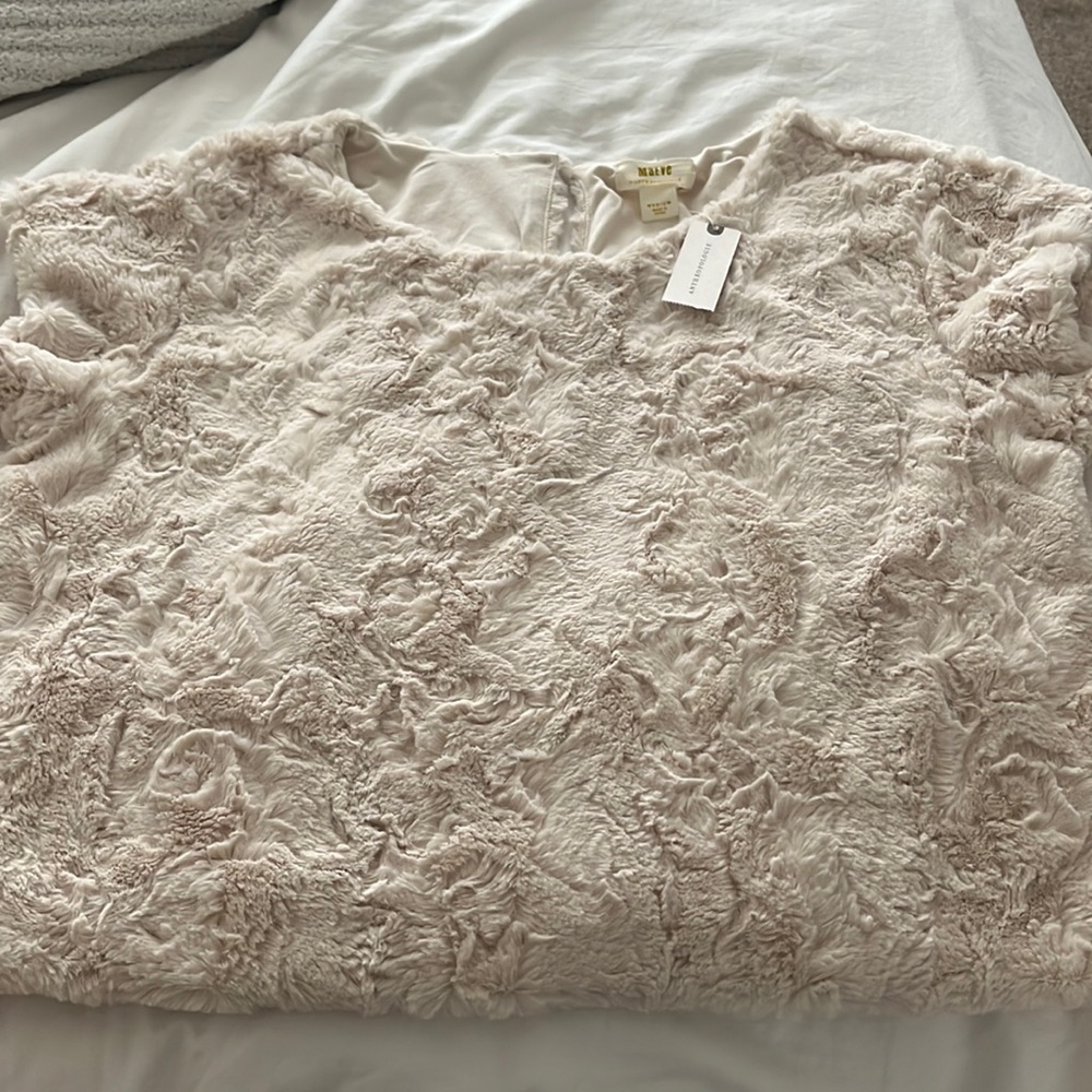 Anthropologie Maeve faux fur top - BRAND NEW